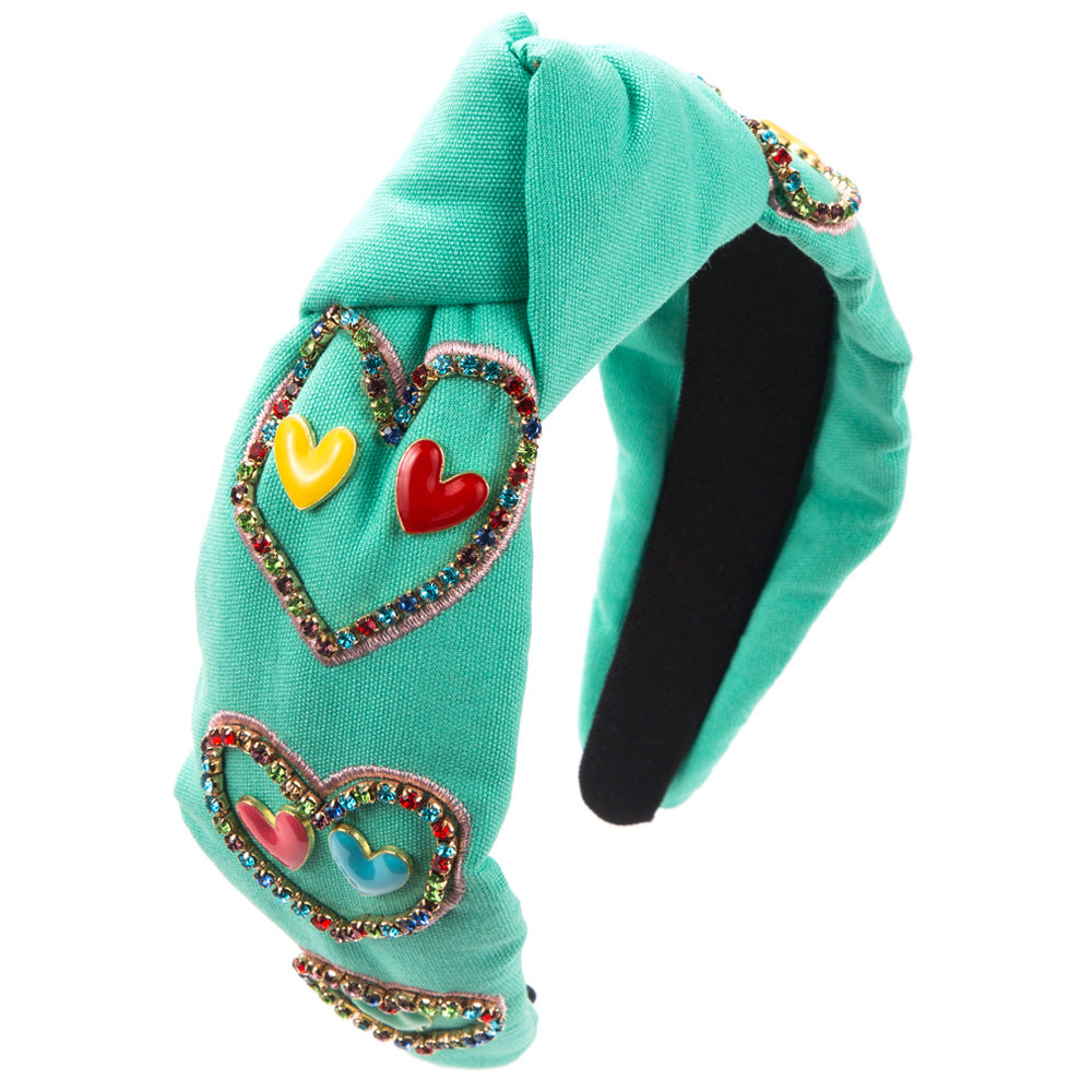 Wholesale Valentine's Day Diamond-drip Oil Love Headband